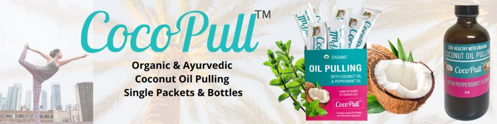 Cocopull Oil pulling packets for healthy gums, teeth and more.